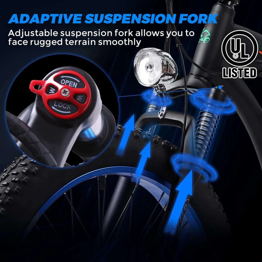 Ecotric Hammer Off Road Ebike – 750W Retro Fat Tire Trail Cruiser